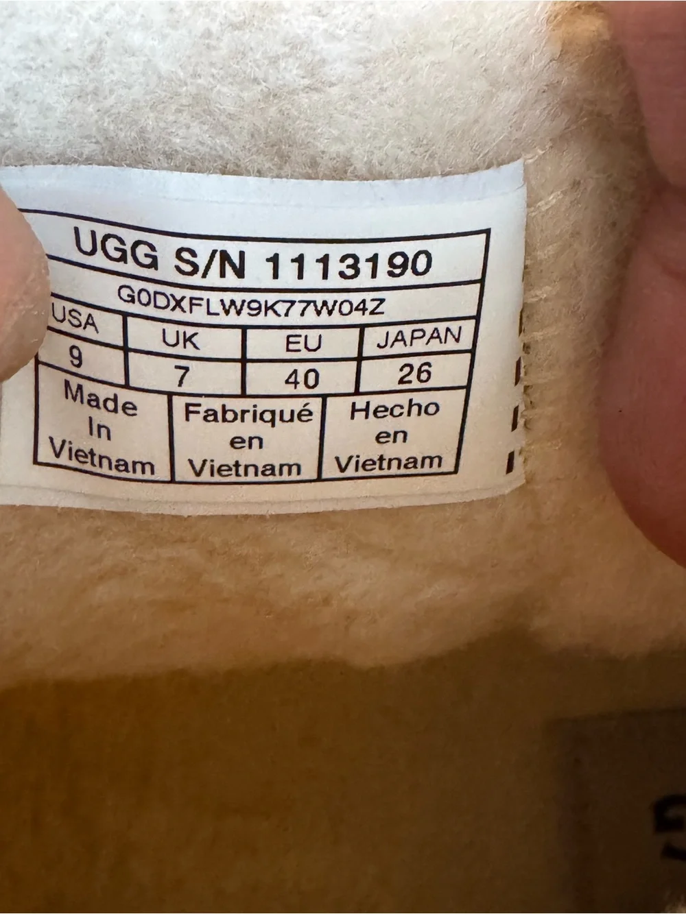 UGG Glossy Cream Waterproof Ankle Boots‎ 9
